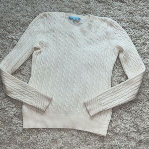 Antonio Melani Sweater 100% Cashmere Ivory Cable knit Pullover Small